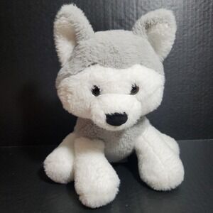 Animal Adventure Plush Husky Dog Stuffed Animal Toy 2021 Gray White 10"
